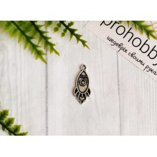 Декор металл "Ракета", цвет серебро