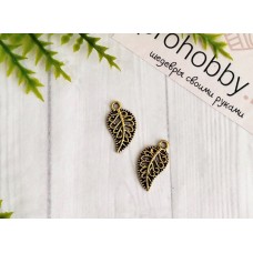 Декор для творчества "Ажурный листик", цвет золото