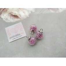 Подвеска шарик с наполнителем "Шарики", цвет розовый