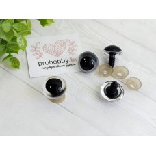 Глазки для игрушек с заглушками, 18 мм, цвет прозрачный