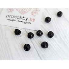 Глаза пришивные, 6 мм, цвет чёрный