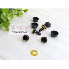 Глазки трапецевидные с заглушкой, 12 мм, цвет золото №4