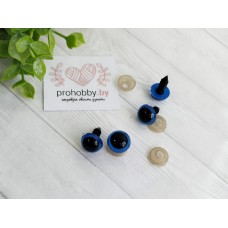 Глазки для игрушек с заглушками, 12 мм, цвет синий