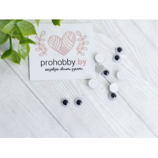 Глазки бегающие на клеевой основе, 6 мм, цвет белый