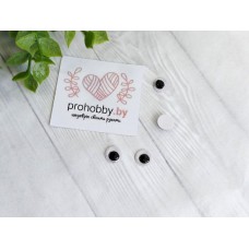 Глазки бегающие на клевой основе, 8 мм, цвет белый