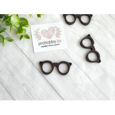 Очки для игрушек деревянные, 1,7*4 см, цвет тёмно-коричневый