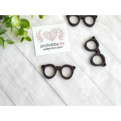 Очки для игрушек деревянные, 1,7*4 см, цвет тёмно-коричневый