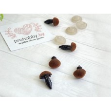 Носик для игрушек бархатный с заглушкой, 11*8 мм, цвет коричневый