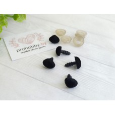 Носик для игрушек бархатный с заглушкой, 11*8 мм, цвет чёрный