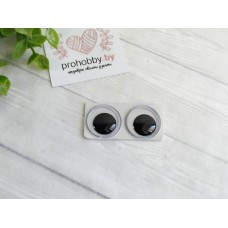 Глазки бегающие на клеевой основе, 18 мм, цвет белый