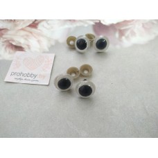 Глазки для игрушек с заглушками, 16 мм, цвет белый