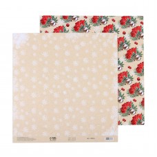 Бумага двусторонняя "Зимняя рябина"