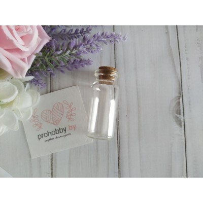 Стеклянная бутылочка с пробкой, 8 мл