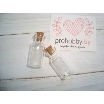 Стеклянная бутылочка с пробкой, 3 мл