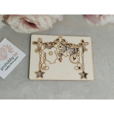 Чипборд "Верёвочка с бодиком, звёздами, короной"