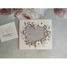 Чипборд "Рамка цветочная в форме сердца"