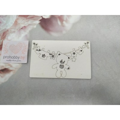 Чипборд "Детская подвеска с мишкой"