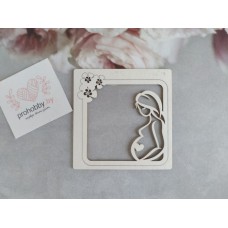 Чипборд "Рамка с беременной" №4