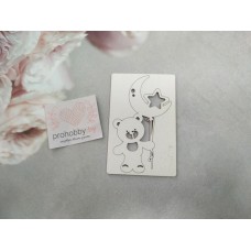 Чипборд "Мишутка с шариками"