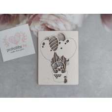 Чипборд "Мишутка на воздушных шариках"