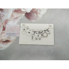 Чипборд "Подвеска веревочка с сердечками"