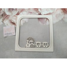 Чипборд "Рамка с паровозиком"