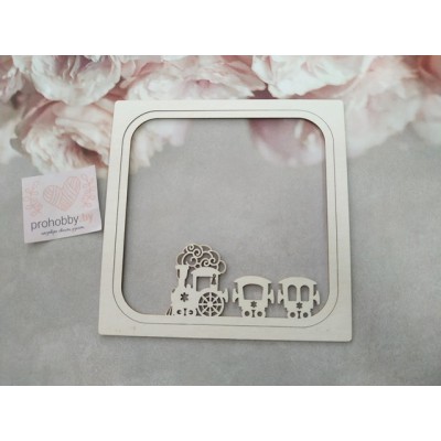 Чипборд "Рамка с паровозиком"