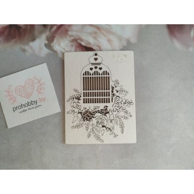 Чипборд "Клетка с цветами"