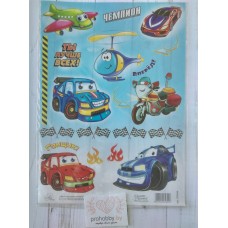 Декупажная карта "Тачки"