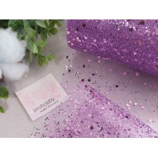 Фатин с пайетками, ширина 15 см, цвет фиолетовый №32