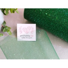Фатин с блёстками, ширина 15 см, цвет тёмно-зелёный №19