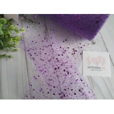 Фатин с пайетками, ширина 15 см, цвет фиолетовый №20