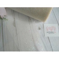 Фатин с блестками, ширина 15 см, цвет бежевый №7