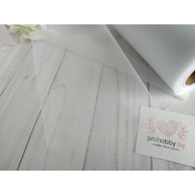 Фатин, ширина 15 см, цвет белый №2