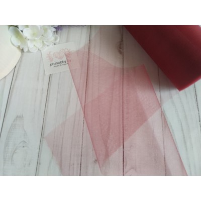 Фатин, ширина 15 см, цвет бордовый №22