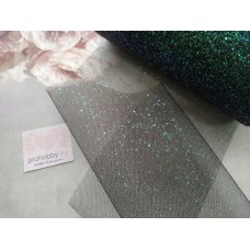 Фатин с блестками, ширина 15 см, цвет черный №12