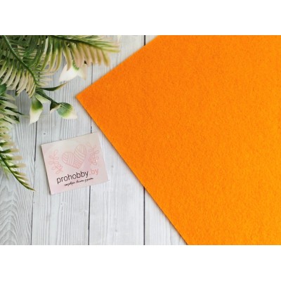 Фетр жёсткий, 20*30 см, 1 мм, цвет оранжевый №022