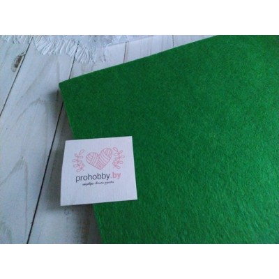 Фетр жесткий, 20*30, 1 мм, цвет ярко-зеленый