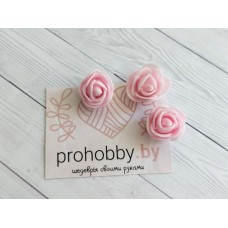 Розочка 2 см, цвет нежно-розовый