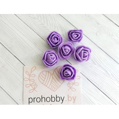Розочка 2 см, цвет фиолетовый