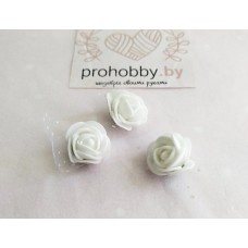Розочка с фатином 2 см, цвет белый