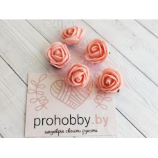 Розочка с фатином 2 см, цвет персиковый