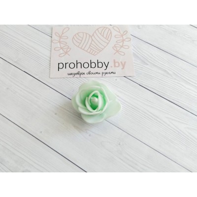 Розочка 3,5 см, цвет светло-зеленый