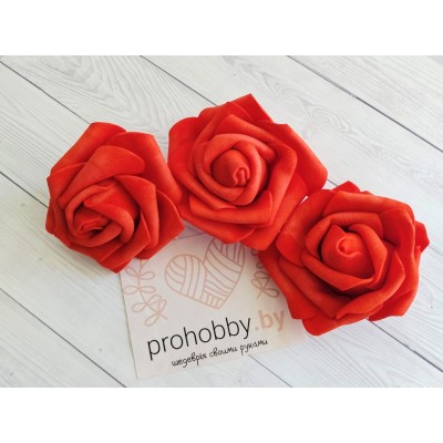 Розочка 6 см, цвет красный