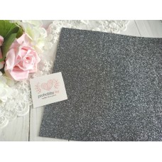 Глиттерный фоамиран А4, цвет темное серебро