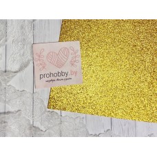 Глиттерный фоамиран А4, цвет светлое золото