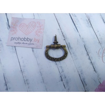 Ручка для шкатулки металл "Подкова", цвет бронза