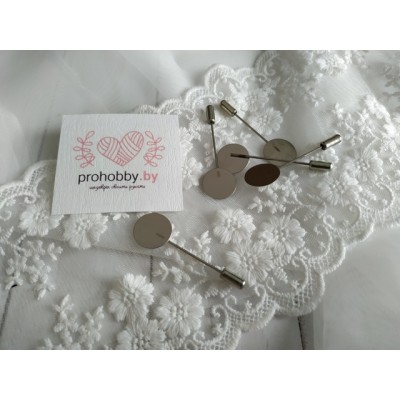 Основа для булавки, длина 5 см, цвет серебро