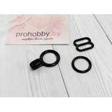 Набор фурнитуры для галстука-бабочки, цвет чёрный