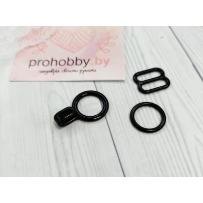 Набор фурнитуры для галстука-бабочки, цвет чёрный